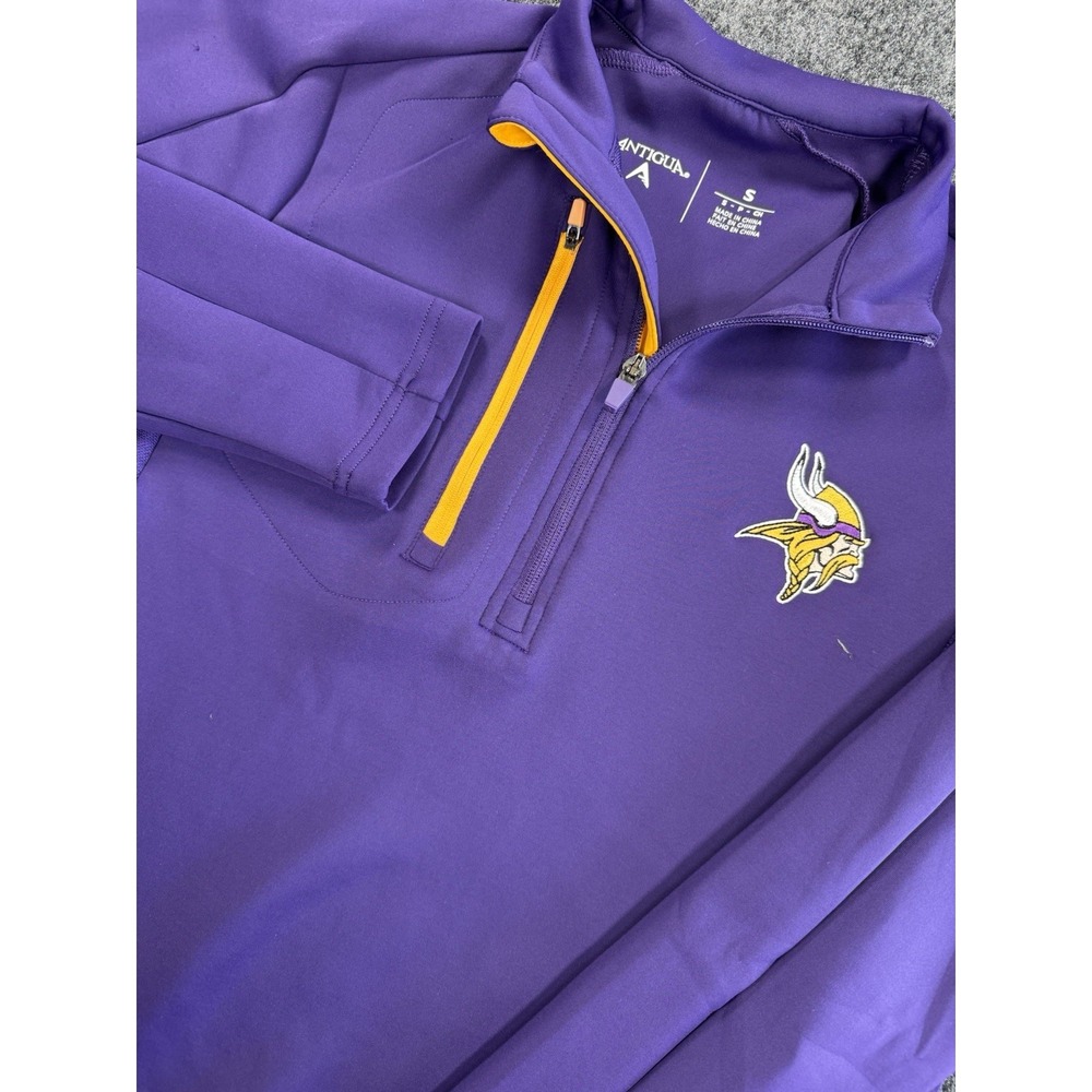 Antigua Minnesota Vikings 1/4 Zip Pullover Mens Small Purple NFL